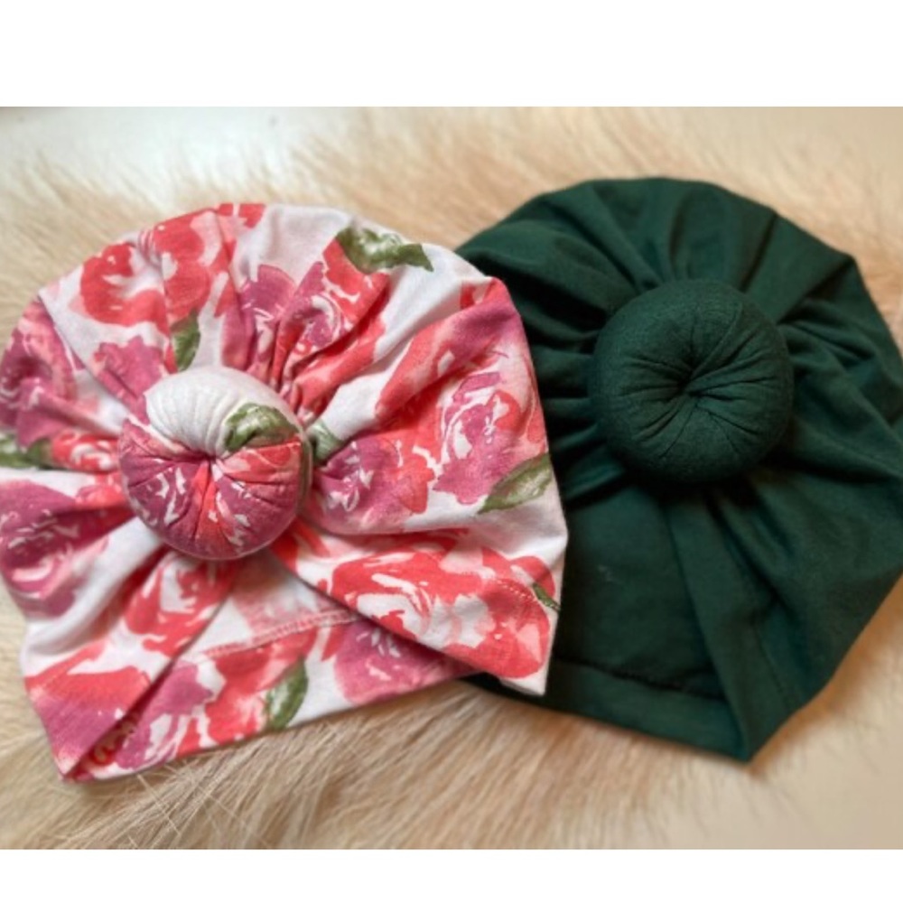 Set of 2 handmade baby turbans